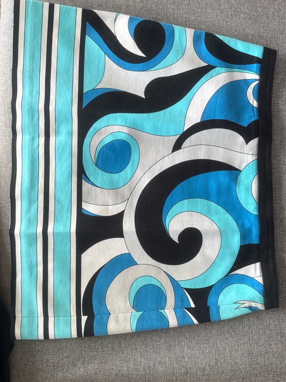 MICHAEL Michael Kors Blue, Turquoise & Black Swirl Mini Skirt